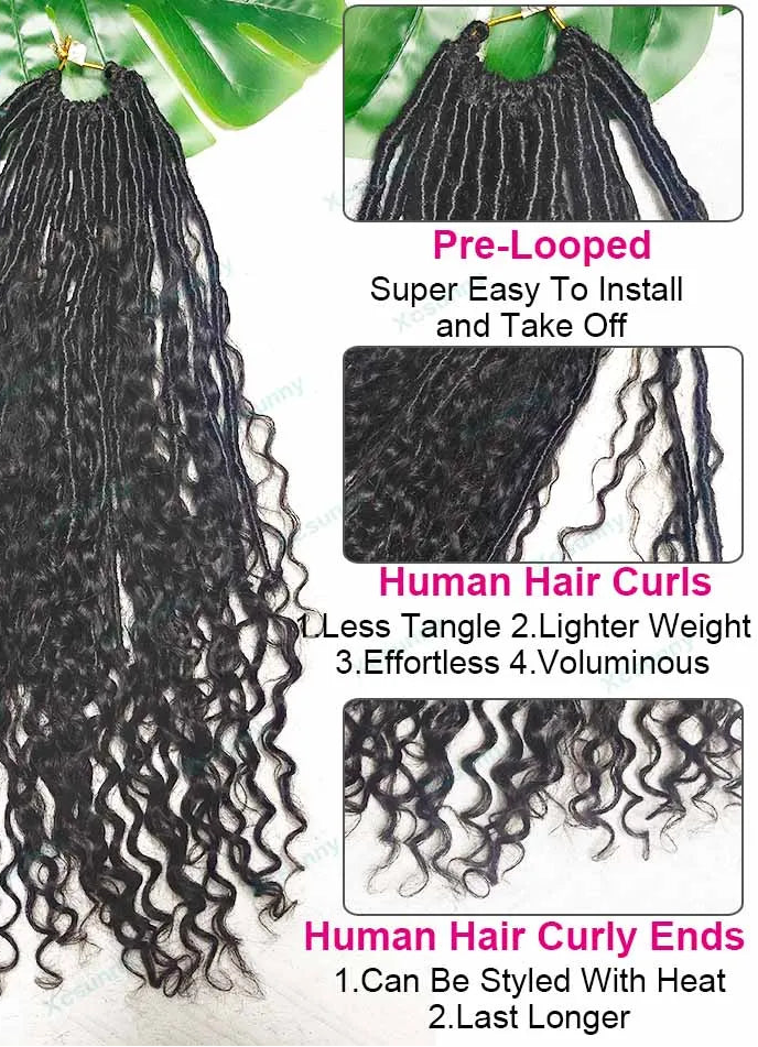 Crochet Boho Locs With Human Hair