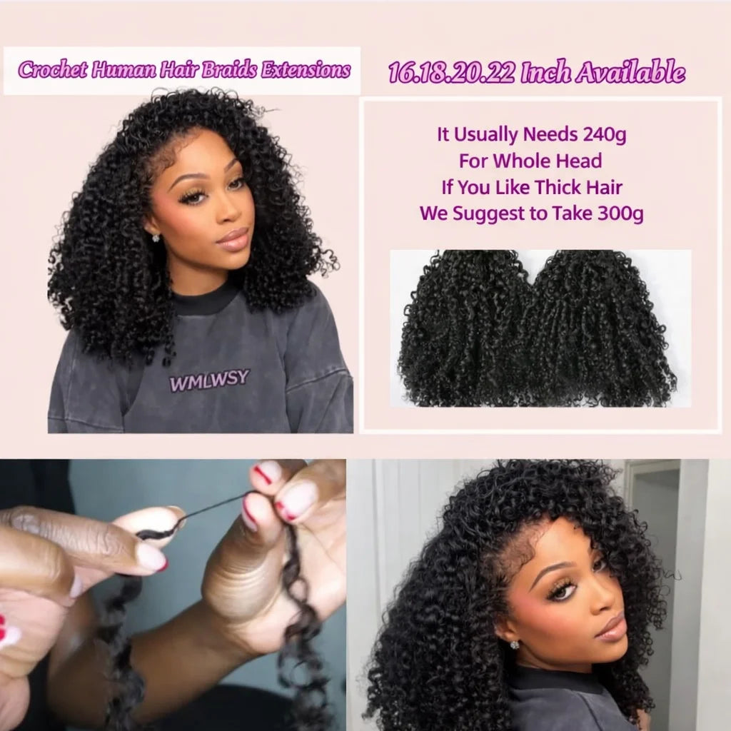 KinkySoft Crochet Human Hair - Miracle Knotless