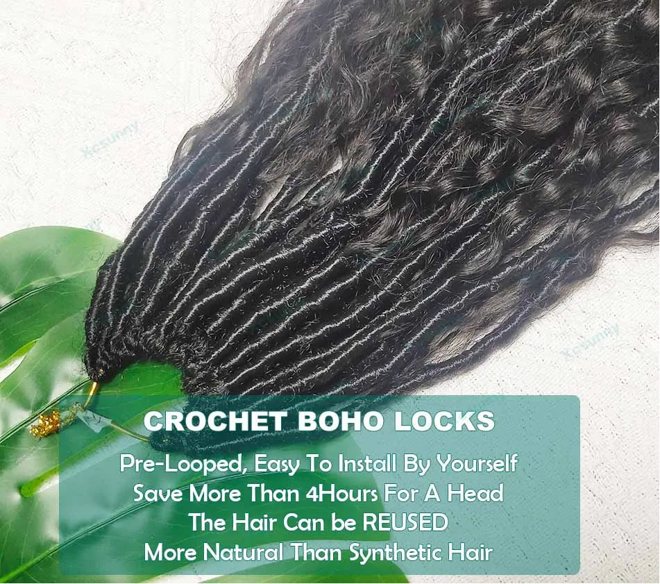 Crochet Boho Locs With Human Hair