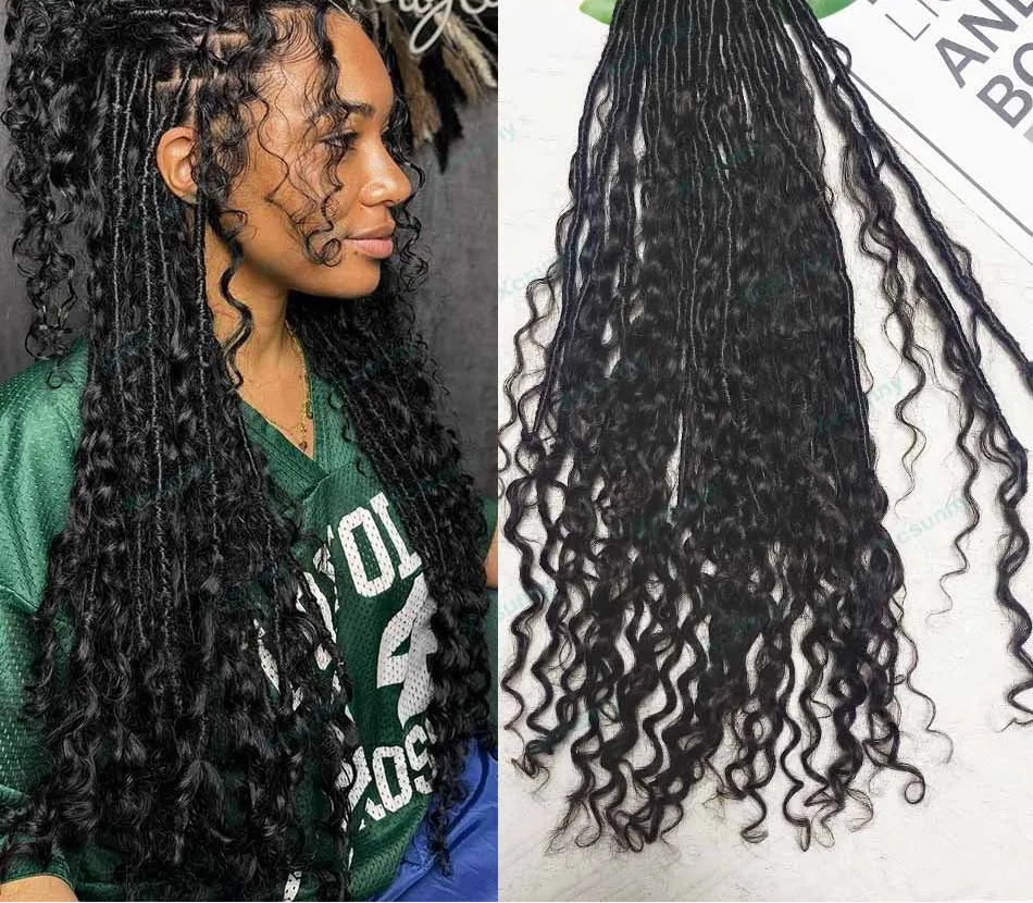 Crochet Boho Locs With Human Hair